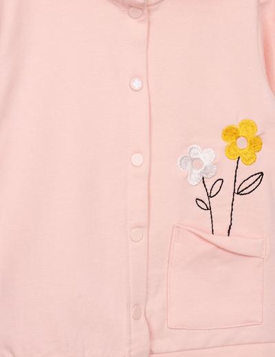 Bluza dresowa niemowlęca - różowa z ozdobną aplikacją