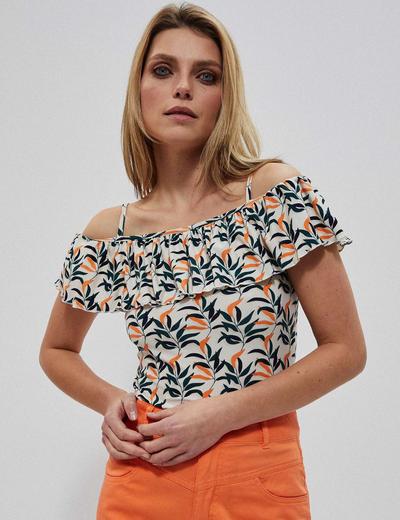 T-shirt damski z motywem roślinnym