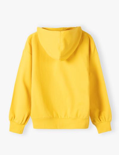 Żółta bluza dla dziewczynki z kapturem