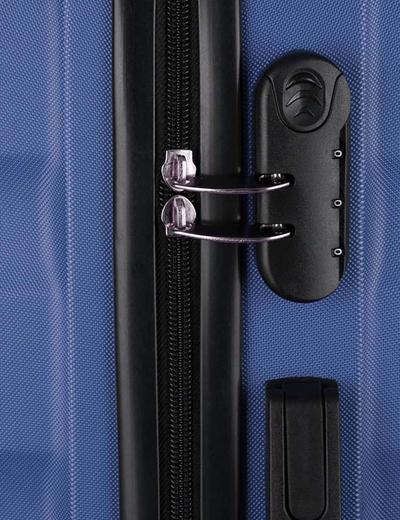 Średnich rozmiarów walizka niebieska z tworzywa ABS+ - Peterson