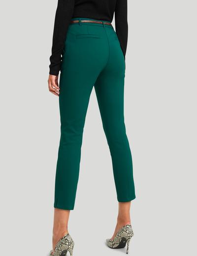 Eleganckie spodnie damskie typu cygaretki - zielone