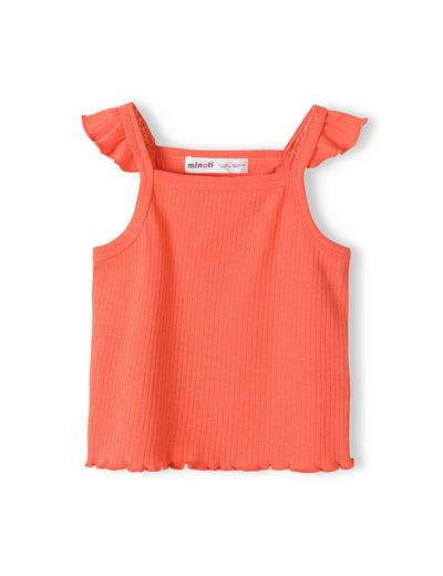 Pomarańczowy komplet dziewczęcy - bluzka na ramiączkach + spodenki