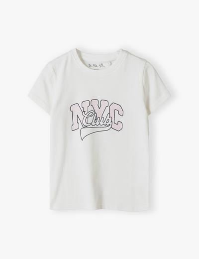 Dzianinowy t-shirt dziewczęcy NYC - 5.10.15.