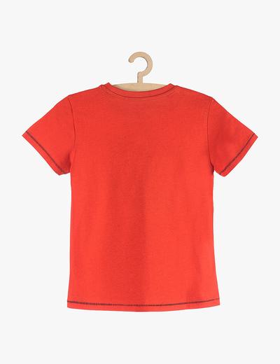 Koszulka chłopięca bawełniany- czerwony z parostatkiem