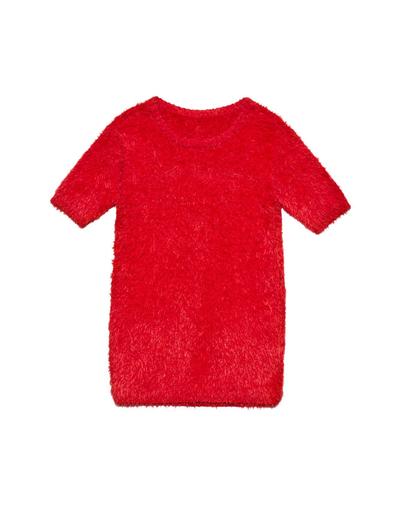 Sweter typu Miś z krótkimi rękawami - czerwony