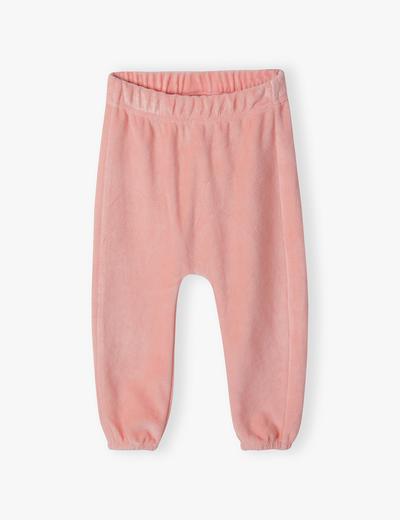 Różowe spodnie niemowlęce ze ściągaczami