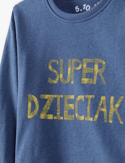 Bluzka niemowlęca z polskim napisem - SUPER DZIECIAK- niebieska