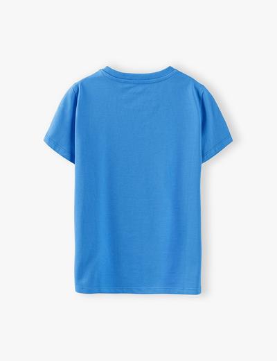 T-shirt chłopięcy w kolorze niebieskim z nadrukiem