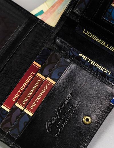 Duży, skórzany portfel męski na zatrzask - Peterson