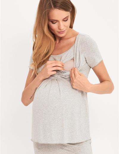 Piżama nocna dla kobiet w ciąży i karmiących -szara