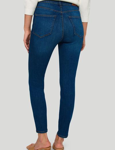 Spodnie damskie jeansowe typu rurki - granatowe