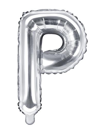 Balon foliowy Litera ''P'' 35cm - srebrny
