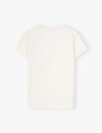 Biała koszulka dla dziewczynki z serduszkiem