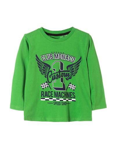 Bluzka chłopięca zielona z moto nadrukami