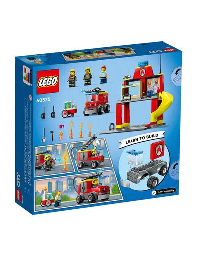 Klocki LEGO City 60375 Remiza strażacka i wóz strażacki - 153 elementy, wiek 4 +
