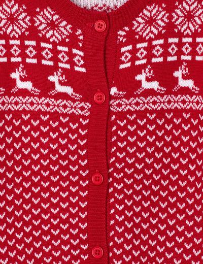 Sweter niemowlęcy z motywem świątecznym-czerwony w renifery
