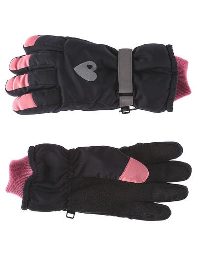 Rękawiczki dziewczęce narciarskie z odblaskami