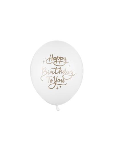 Balony Happy Birthday To You - Pastel Pure White 50 sztuk
