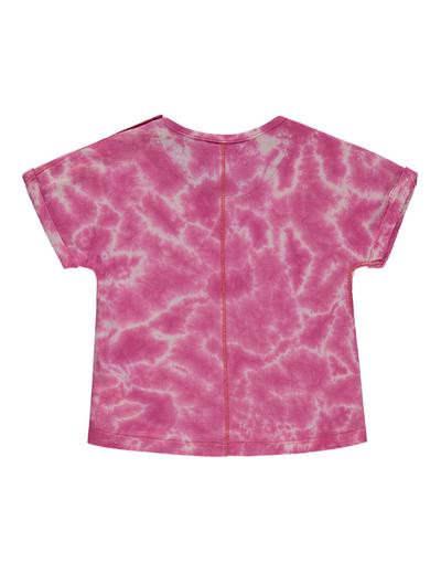 Bluzka krótki rękaw dla dziewczynki z nadrukiem różowa