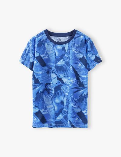 T-shirt chłopięcy w kolorze niebieskim z nadrukiem
