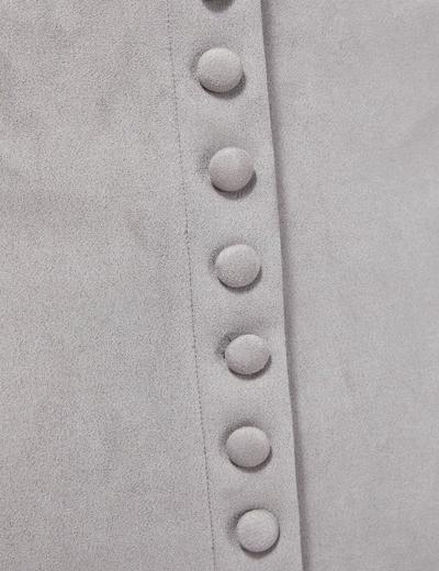 Spódnica ołówkowa damska z ozdobnymi guzikami szara