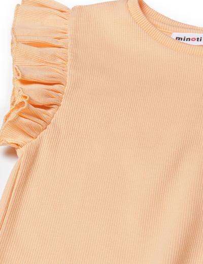 Niemowlęca bluzka z krótkim rękawem i falbanką- pomarańczowa