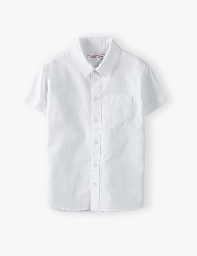 Koszula chłopięca biała z krótkim rękawem- biała