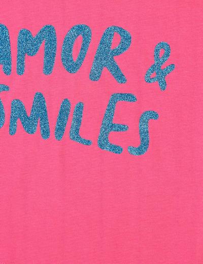 T-shirt dziewczęcy z napisem Amor Smiles