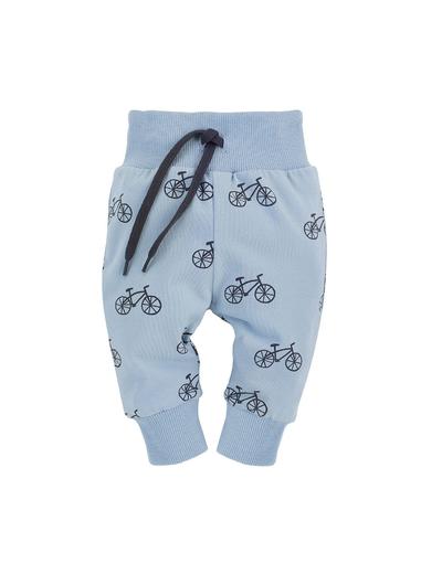 Spodnie dresowe chłopięce w rowerki w kolorze niebieskim