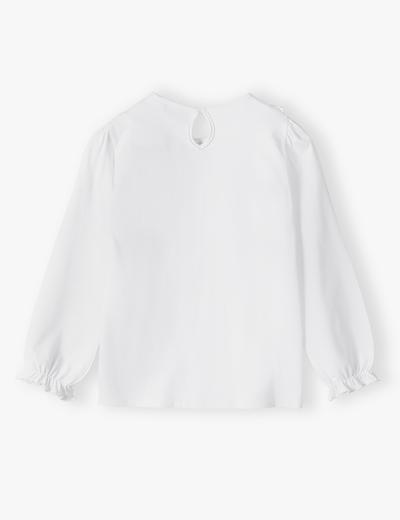 Biała elegancka dzianinowa bluzka dla dziewczynki