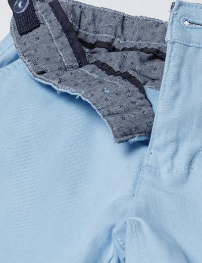 Błękitne szorty dla chłopca typu oxford z bawełny