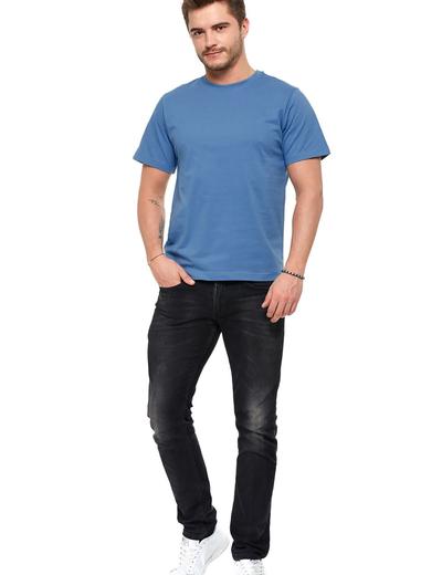 T-shirt męski bawełniany niebieski