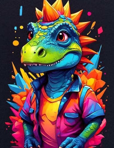 Dzianinowa bluza granatowa dla chłopca Dinozaur