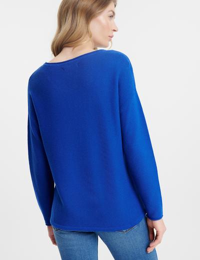 Sweter damski w strukturę niebieski