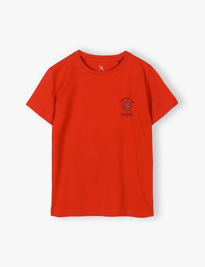Czerwony t-shirt dla chłopca z bawełny