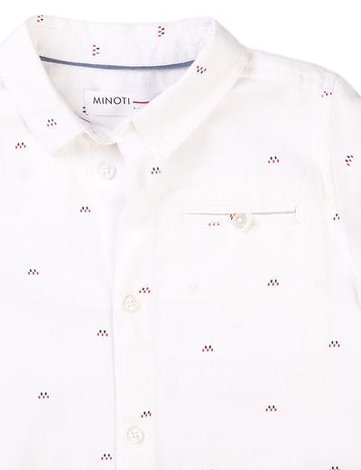 Biała koszula na krótki rękaw we wzorki