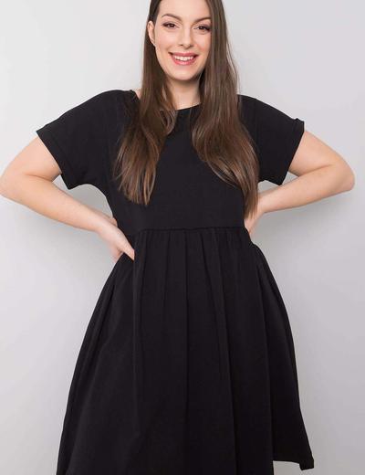 Bawełniana sukienka luźna plus size czarna