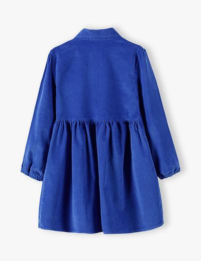 Niebieska sukienka sztruksowa dla dziewczynki