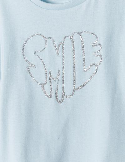 Niebieska bluzka bawełniana dla dziewczynki- smile