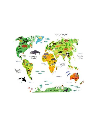 Naklejka dekoracyjna mapa świata