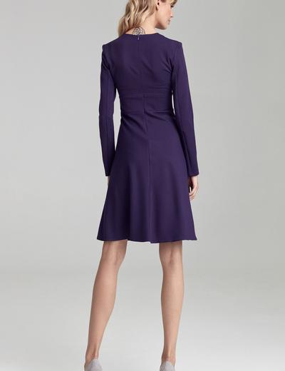 Sukienka z dwoma kontrafałdami - fioletowa