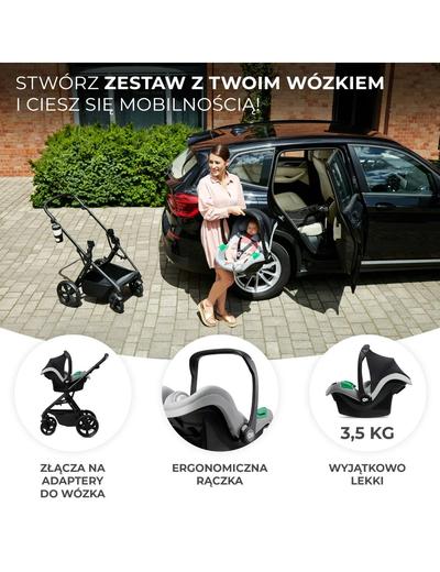 Kinderkraft fotelik samochodowy Mink pro i-Size 40-75 cm i baza zestaw - szary