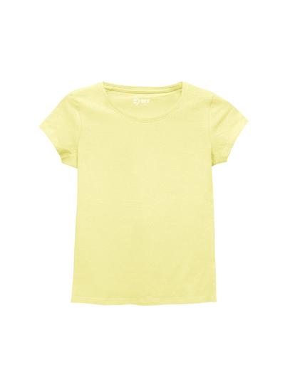 T-shirt damski dzianinowy- żółty