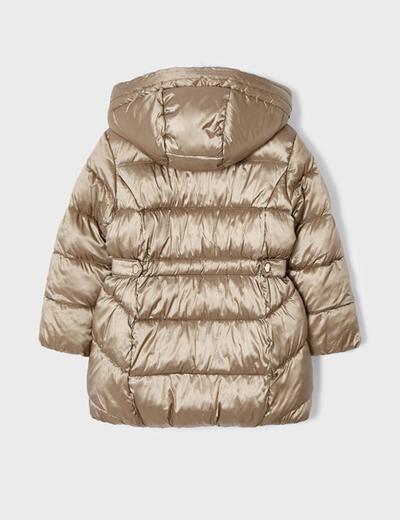 Beżowa pikowana kurtka dziewczęca zimowa