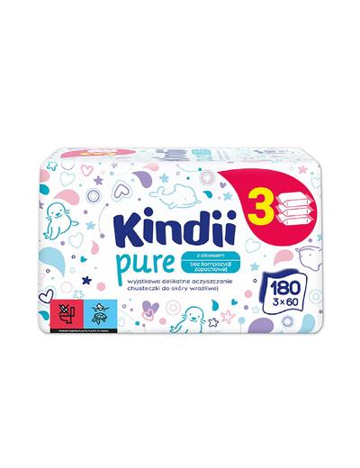 Chusteczki dla dzieci Kindii Pure 3x60 szt.