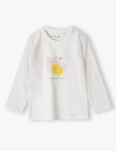 Bawełniana bluzka niemowlęca z długim rękawem z napisem - Z Mamą najlepiej