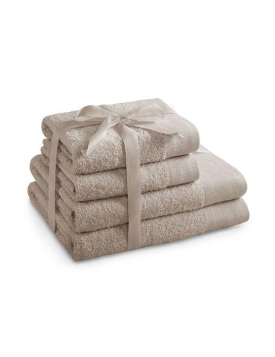 Zestaw ręczników AMARI beżowe - 4 sztuki - 2 ręczniki 70x140 cm, 2 ręczniki 50x100 cm