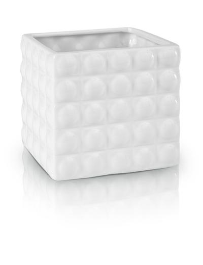 Kwadratowa donica ceramiczna - biała