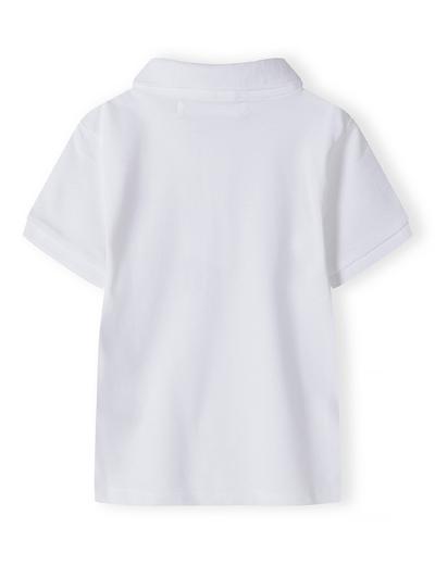 Niemowlęca koszulka polo bawełniana z krótkim rękawem- biała