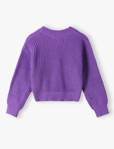 Fioletowy sweter dziewczęcy rozpinany